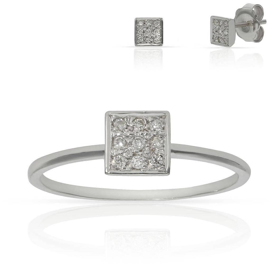 SORTIJA ORO BLANCO 18KL DIAMANTES - STOCK