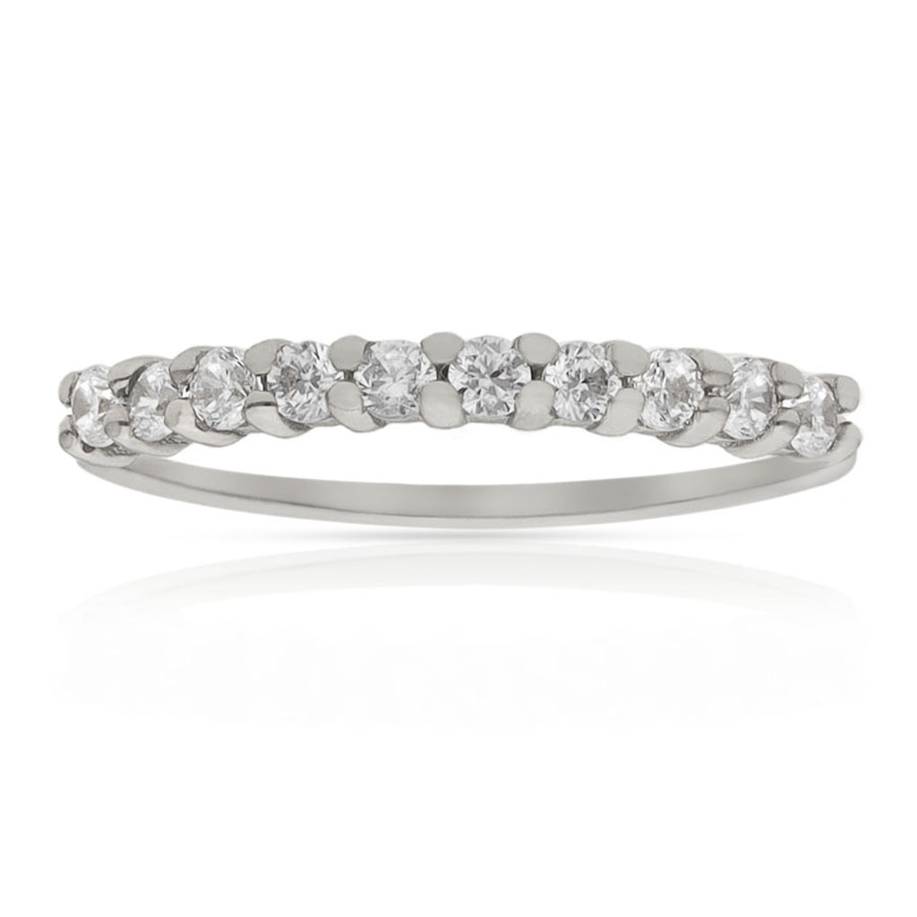 SORTIJA ORO BLANCO 18KL 10 CIRCONITAS