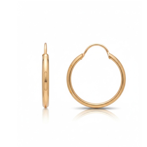 [A190] AROS ORO 18KL MEDIA CAÑA - 12MM