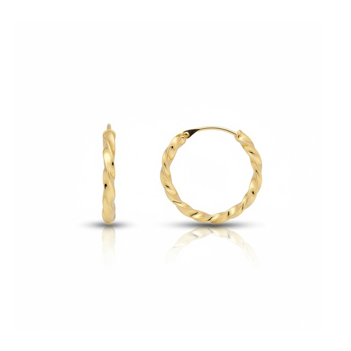 [A314] AROS ORO 18KL RIZADOS - 13MM
