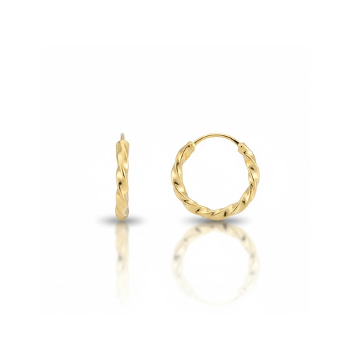 [A315] AROS ORO 18KL RIZADOS - 9MM