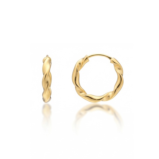 [A323] AROS ORO 18KL RIZADOS - 11MM