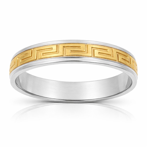 ALIANZA ORO 18KL BICOLOR GRECA - 4MM