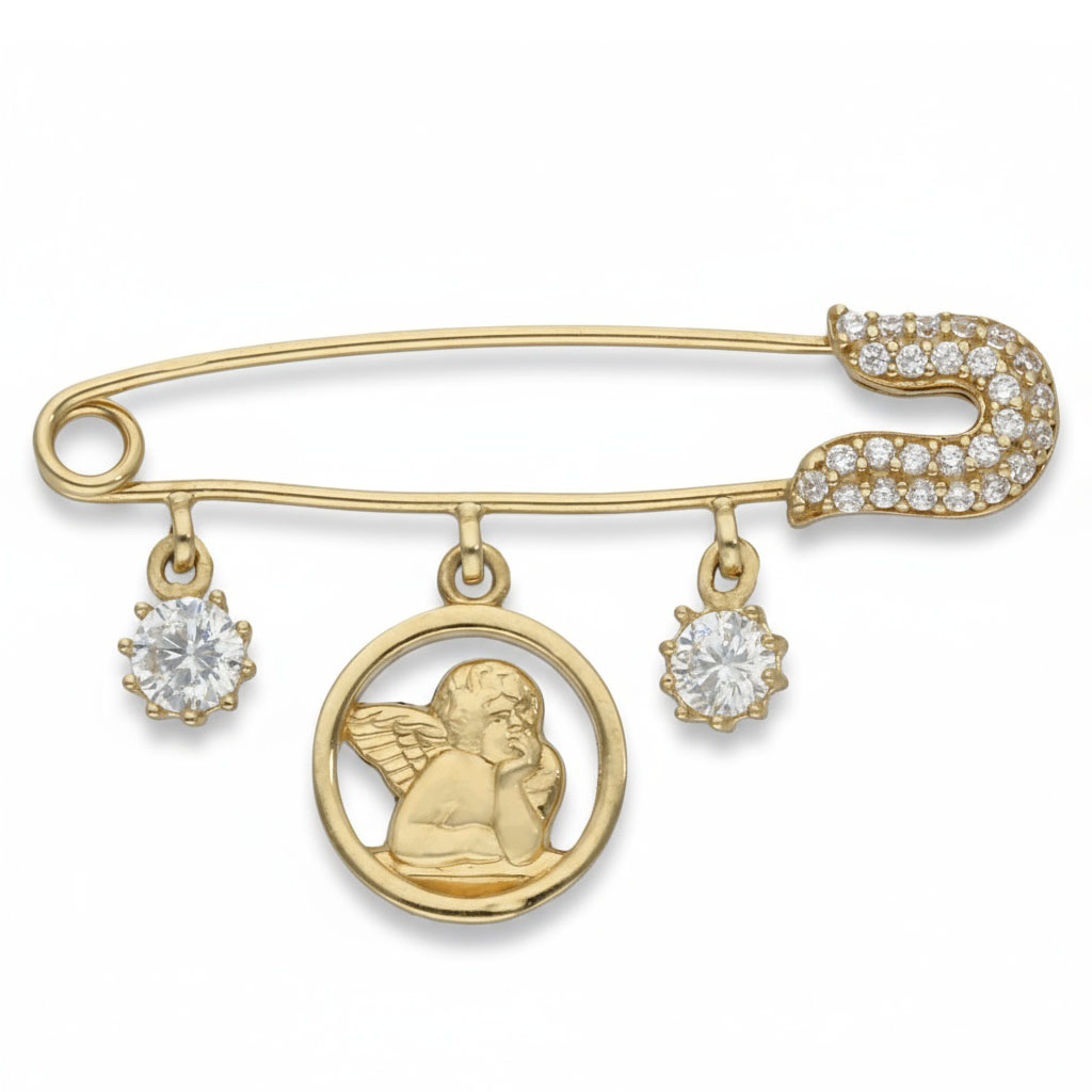 IMPERDIBLE ORO 18KL BEBE ANGEL DE LA GUARDA
