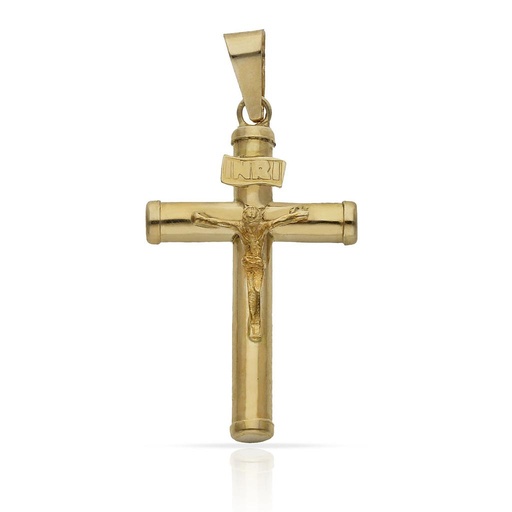 [C121CF] CRUZ ORO 18KL CRISTO - 17X30MM