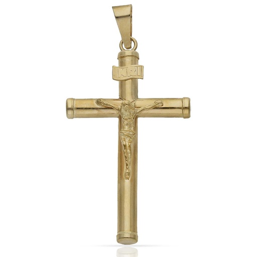 [C123CF] CRUZ ORO 18KL CRISTO - 22X38MM