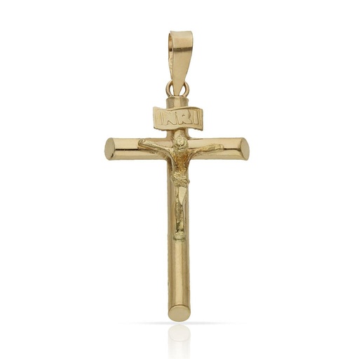 [C125F] CRUZ ORO 18KL CRISTO - 15X38MM