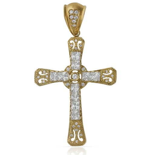 [C238] CRUZ ORO 18KL BAGUETTES - 41x58MM