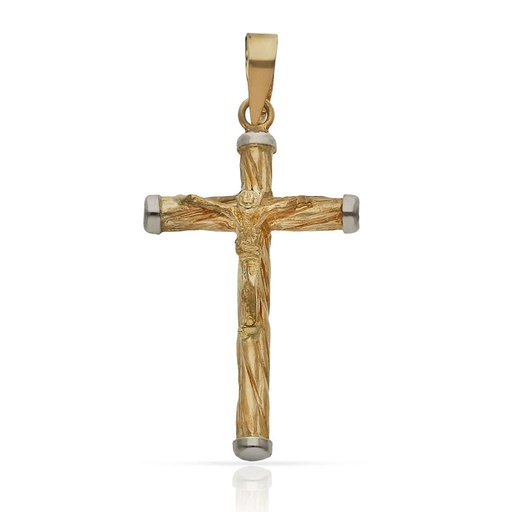 [C3025F] CRUZ ORO 18KL CRISTO - 16X28MM
