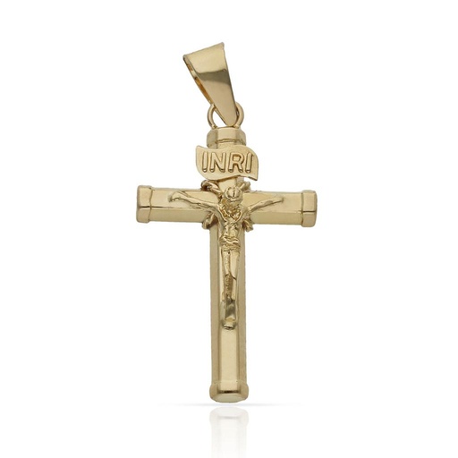 [C4011F] CRUZ ORO 18KL CRISTO - 15X26MM