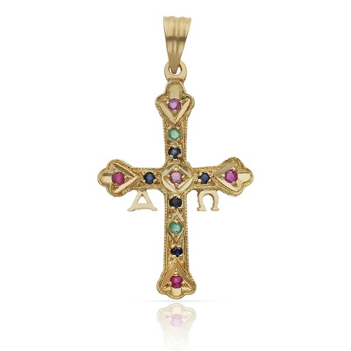[C421] CRUZ ORO 18KL ASTURIANA - 20x32MM