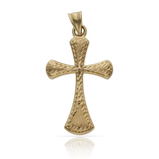 [C453] CRUZ ORO 18KL TALLADA - 17x28MM