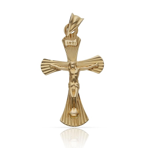 [C455] CRUZ ORO 18KL CRISTO - 17x28MM