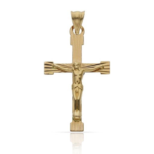 [C456] CRUZ ORO 18KL CRISTO - 17x28MM