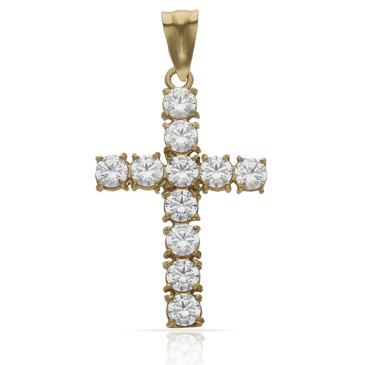 [C79] CRUZ ORO 18KL CIRCONITAS - 19x29MM