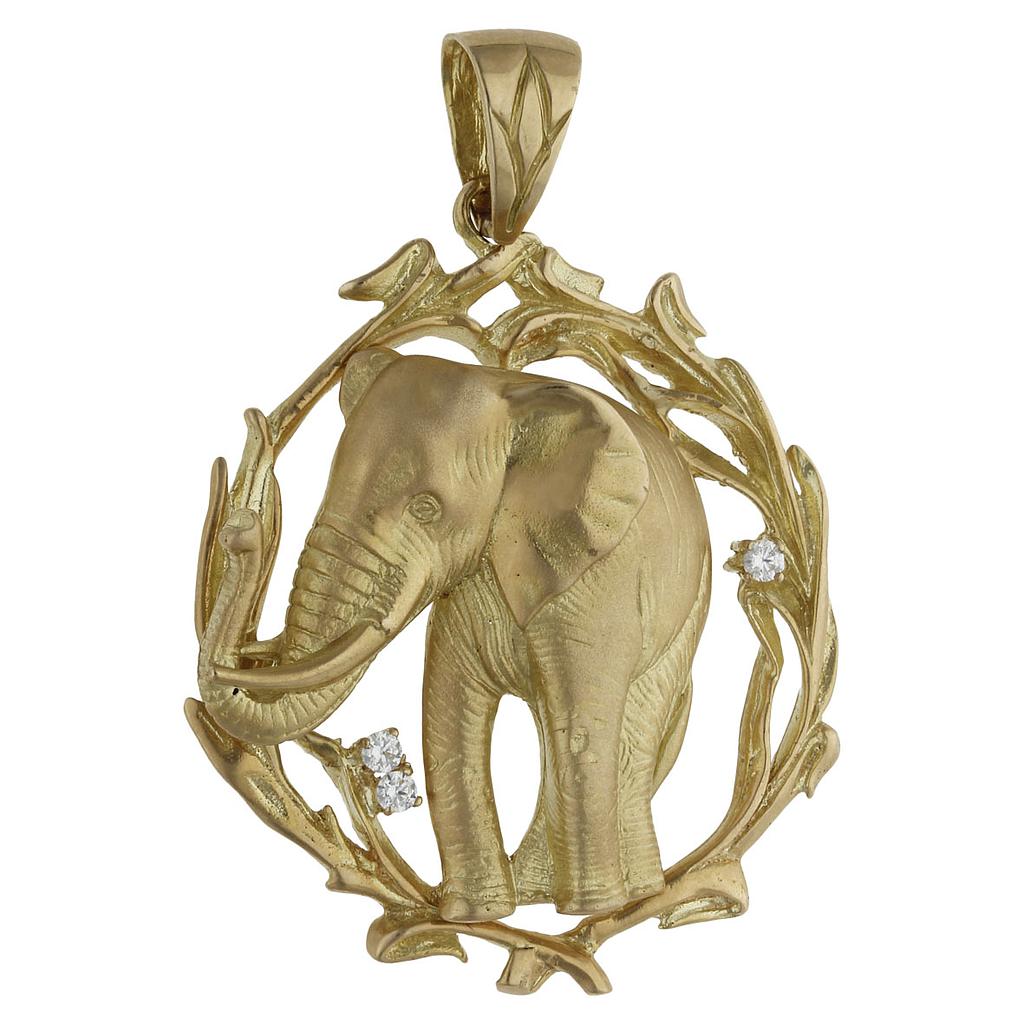CABEZA ORO 18KL ELEFANTE - 36x43MM