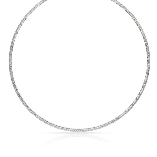 COLLAR ORO 18K TALLADO BLANCO 3MM