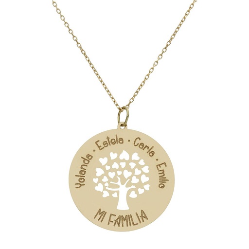 [G1003] GARGANTILLA ORO 18KL ARBOL FAMILIA - 25MM