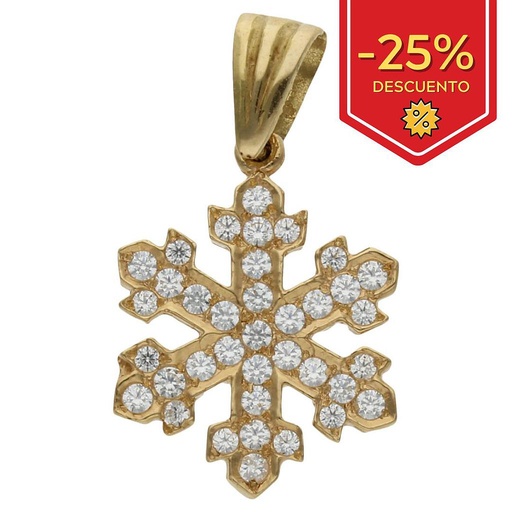 [G13] COLGANTE ORO 18KL COPO DE NIEVE CIRCONITAS