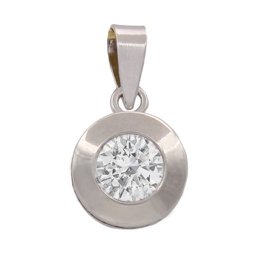 [G144] COLGANTE ORO BLANCO 18KL CIRCONITA - 9MM