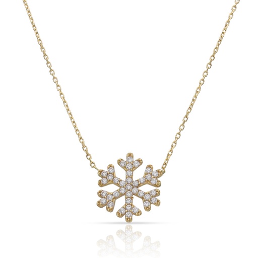 [G157] GARGANTILLA ORO 18KL COPO NIEVE CIRCONITAS