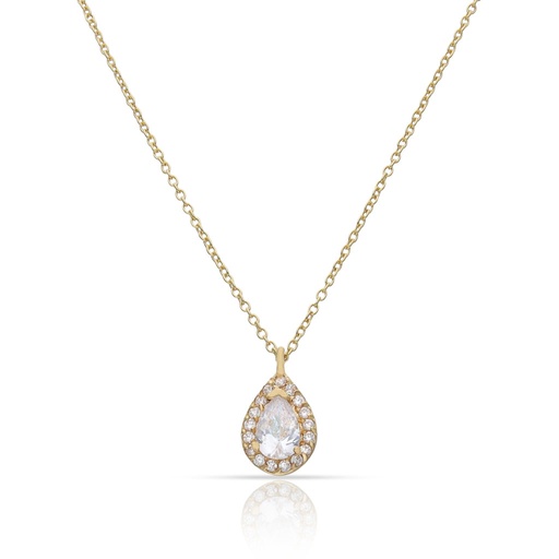 [G159] GARGANTILLA ORO 18KL LAGRIMA CIRCONITAS
