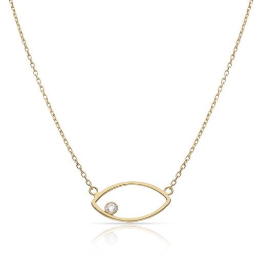 [G161] GARGANTILLA ORO 18KL OVAL CIRCONITA