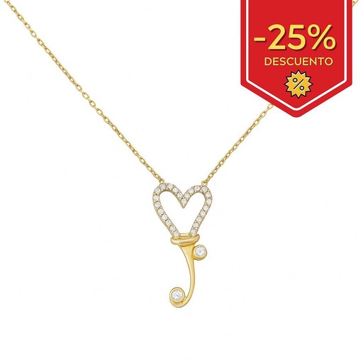 [G162] GARGANTILLA ORO 18KL CORAZON CIRCONITA