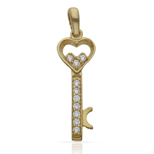 [G165] COLGANTE ORO 18KL LLAVE Y CORAZON