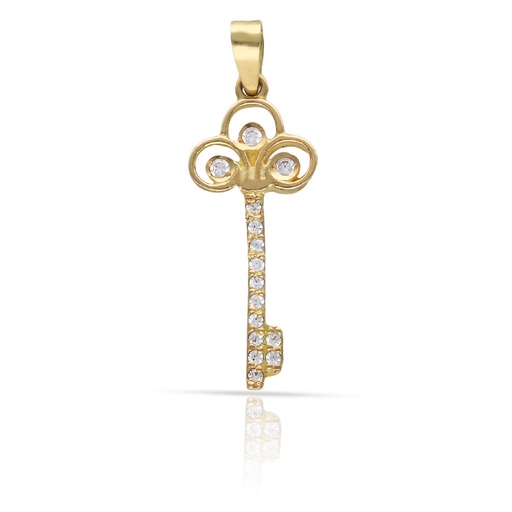 [G166] COLGANTE ORO 18KL LLAVE CIRCONITAS