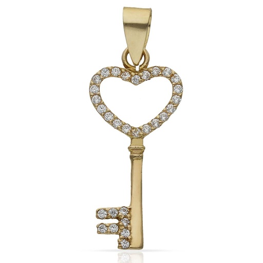 [G167] COLGANTE ORO 18KL LLAVE CORAZON