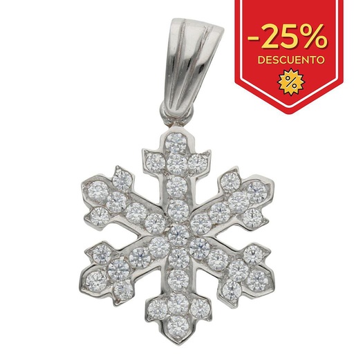 [G19] COLGANTE ORO BLANCO 18KL COPO DE NIEVE