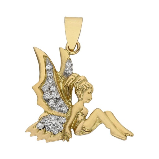 [G306] COLGANTE ORO 18KL HADA CIRCONITAS