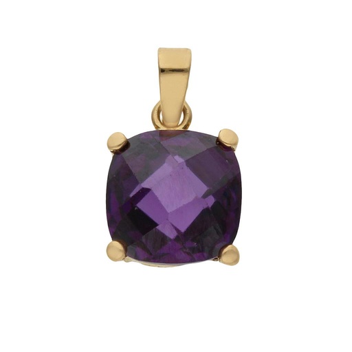 [G349] COLGANTE ORO 18KL PIEDRA COLOR AMATISTA