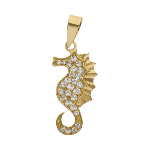 [G428] COLGANTE ORO 18KL CABALLITO DE MAR