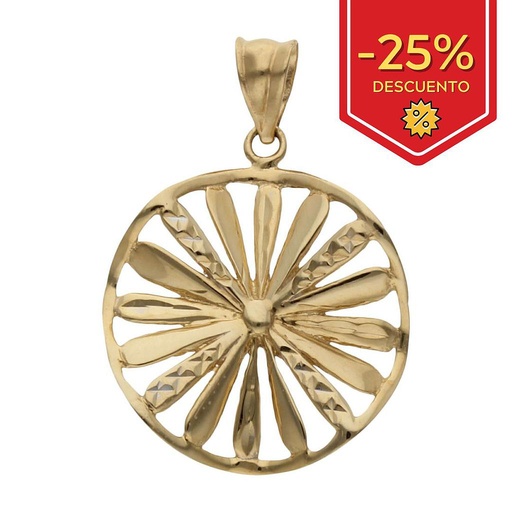 [G519] COLGANTE ORO DE 18KL TALLADO FLOR