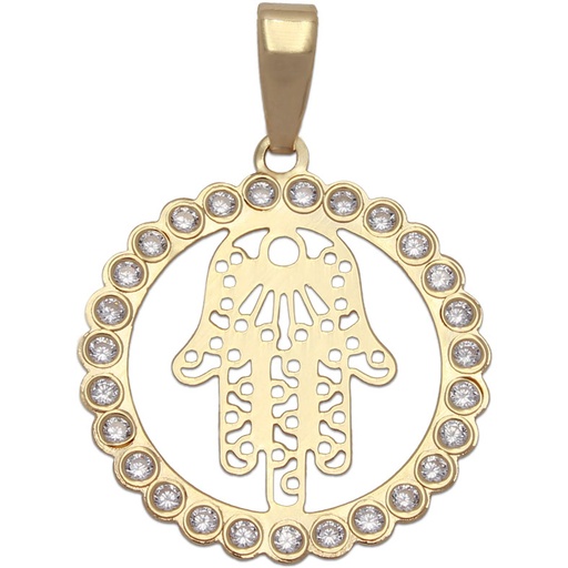 [G532] COLGANTE ORO 18KL MANO DE FATIMA - 19MM