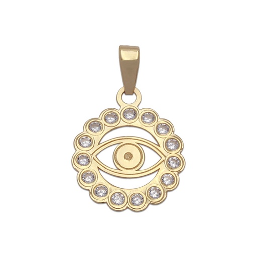 [G543] COLGANTE ORO 18KL OJO TURCO - 12MM