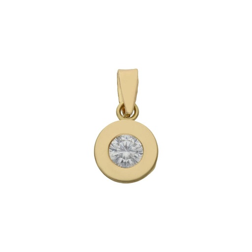 [G553] COLGANTE ORO 18KL CHATON CIRCONITA 7.5MM