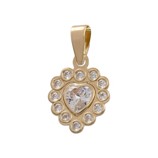 [G571] COLGANTE ORO 18KL CORAZON CIRCONITAS