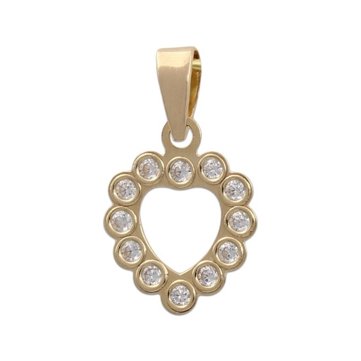 [G572] COLGANTE ORO 18KL CIRCONITAS CORAZON