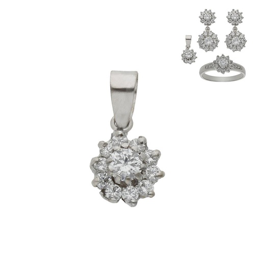 [G579] COLGANTE ORO BLANCO 18KL CIRCONITAS