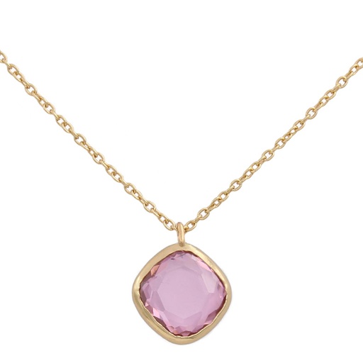 [G633] GARGANTILLA ORO 18KL CUADRADO ROSA