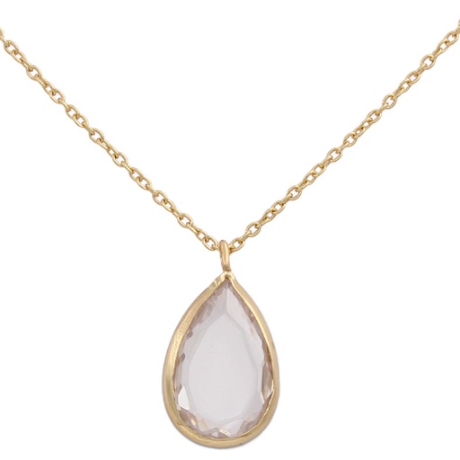 [G642] GARGANTILLA ORO 18KL LAGRIMA CIRCONITA
