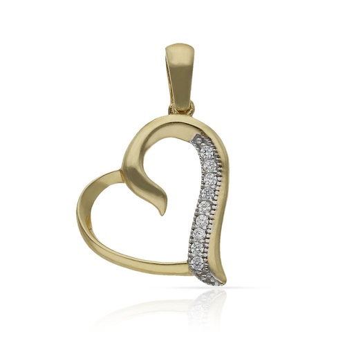 [G66] COLGANTE ORO 18KL CORAZON CON CIRCONITAS