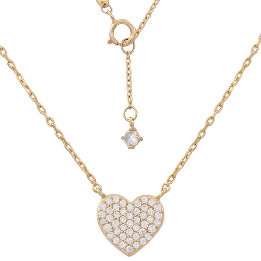 [G660] GARGANTILLA ORO 18KL CORAZON CIRCONITAS