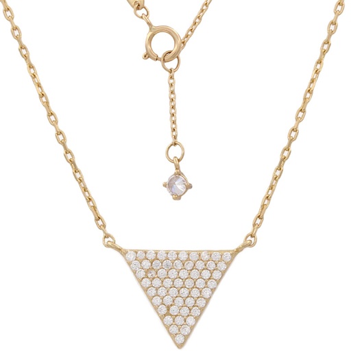 [G661] GARGANTILLA ORO 18KL TRIANGULO CIRCONITAS