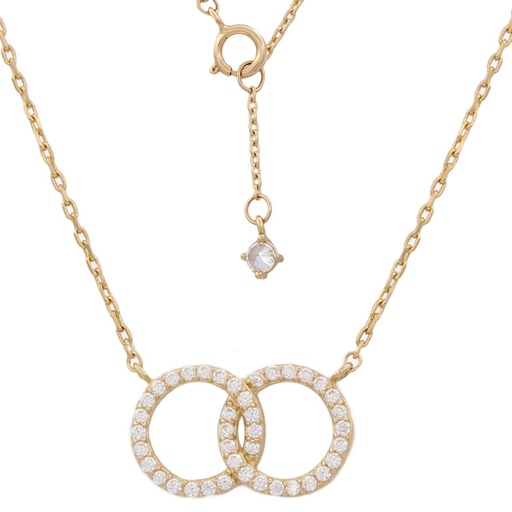 [G663] GARGANTILLA ORO 18KL ALIANZAS CIRCONITAS