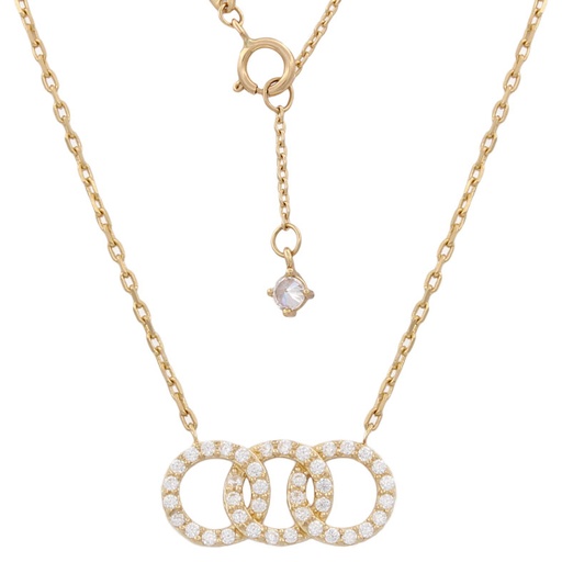 [G667] GARGANTILLA ORO 18KL ALIANZAS CIRCONITAS