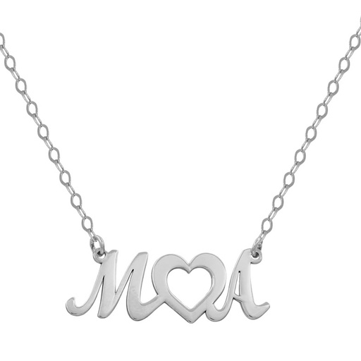 [G734] GARGANTILLA ORO BLANCO 18KL INICIALES+CORAZON
